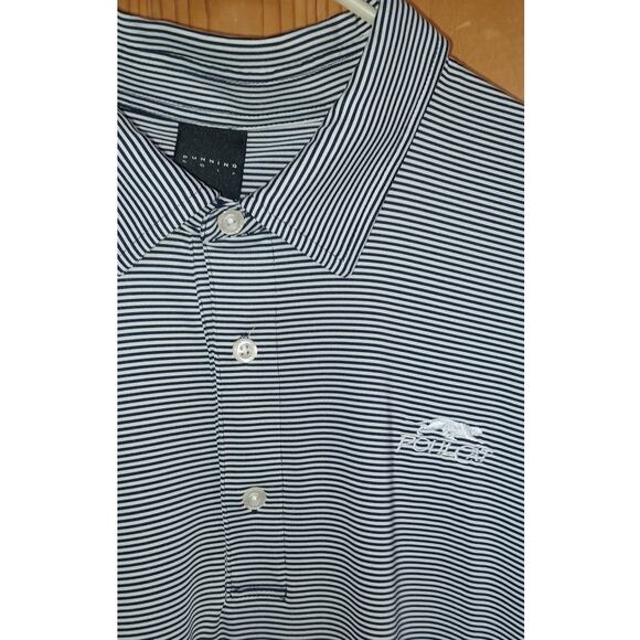 Pohl Cat Dunning Golf Polo Mens XXL Blue and White Stripe Comfort Stretch Fabric - Picture 5 of 9